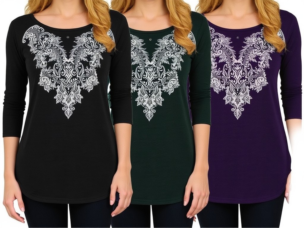 Ladies 3/4 Sleeve Tops