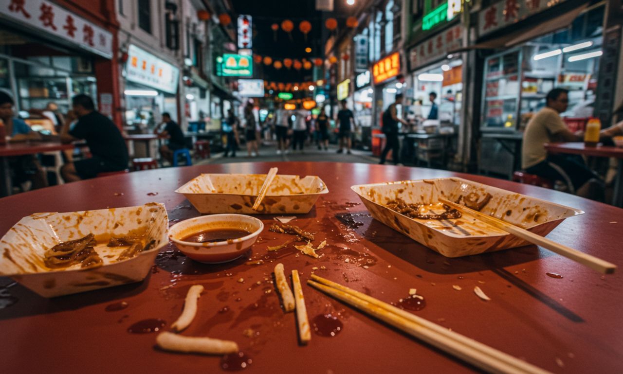 Chinatown Hawker Leftovers Consumption